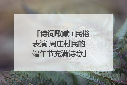 诗词歌赋+民俗表演 周庄村民的端午节充满诗意