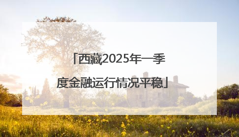 西藏2025年一季度金融运行情况平稳