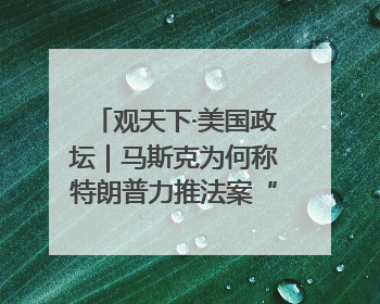 观天下·美国政坛｜马斯克为何称特朗普力推法案“令人作呕”