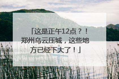 这是正午12点？！郑州乌云压城，这些地方已经下大了！