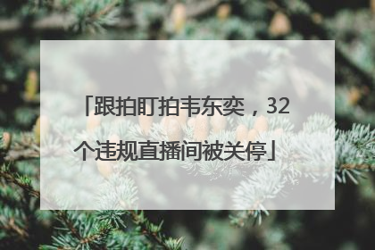跟拍盯拍韦东奕，32个违规直播间被关停
