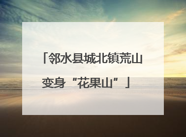 邻水县城北镇荒山变身“花果山”