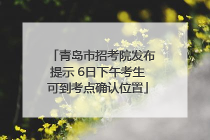 青岛市招考院发布提示 6日下午考生可到考点确认位置
