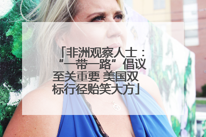 非洲观察人士：“一带一路”倡议至关重要 美国双标行径贻笑大方