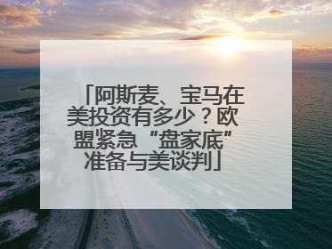 阿斯麦、宝马在美投资有多少？欧盟紧急“盘家底”准备与美谈判