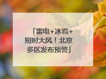 雷电+冰雹+短时大风！北京多区发布预警