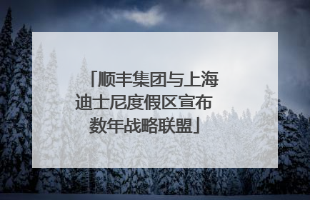 顺丰集团与上海迪士尼度假区宣布数年战略联盟