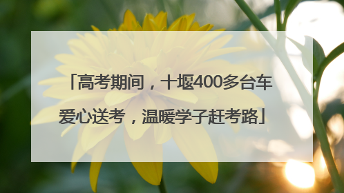 高考期间，十堰400多台车爱心送考，温暖学子赶考路