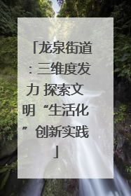 龙泉街道：三维度发力 探索文明“生活化”创新实践