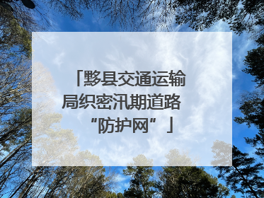 黟县交通运输局织密汛期道路“防护网”