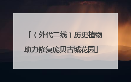 （外代二线）历史植物助力修复庞贝古城花园