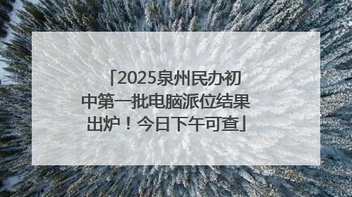 2025泉州民办初中第一批电脑派位结果出炉！今日下午可查