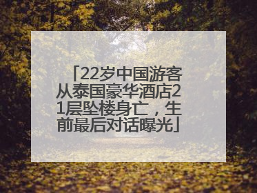 22岁中国游客从泰国豪华酒店21层坠楼身亡，生前最后对话曝光