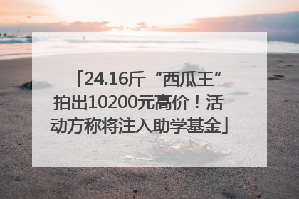 24.16斤“西瓜王”拍出10200元高价！活动方称将注入助学基金