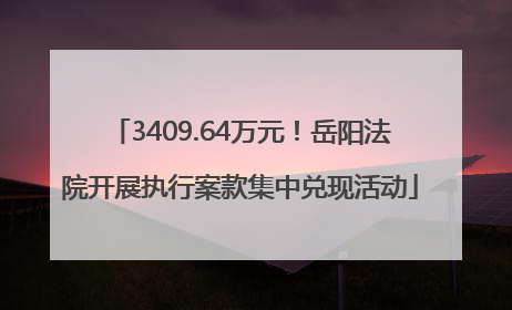 3409.64万元！岳阳法院开展执行案款集中兑现活动
