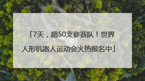 7天，超50支参赛队！世界人形机器人运动会火热报名中