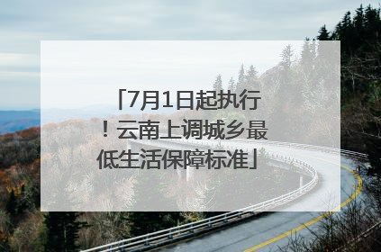 7月1日起执行！云南上调城乡最低生活保障标准