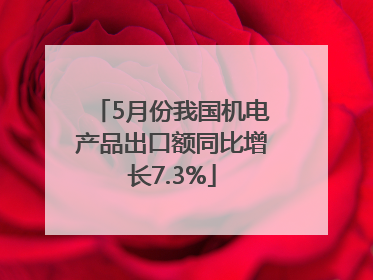 5月份我国机电产品出口额同比增长7.3%